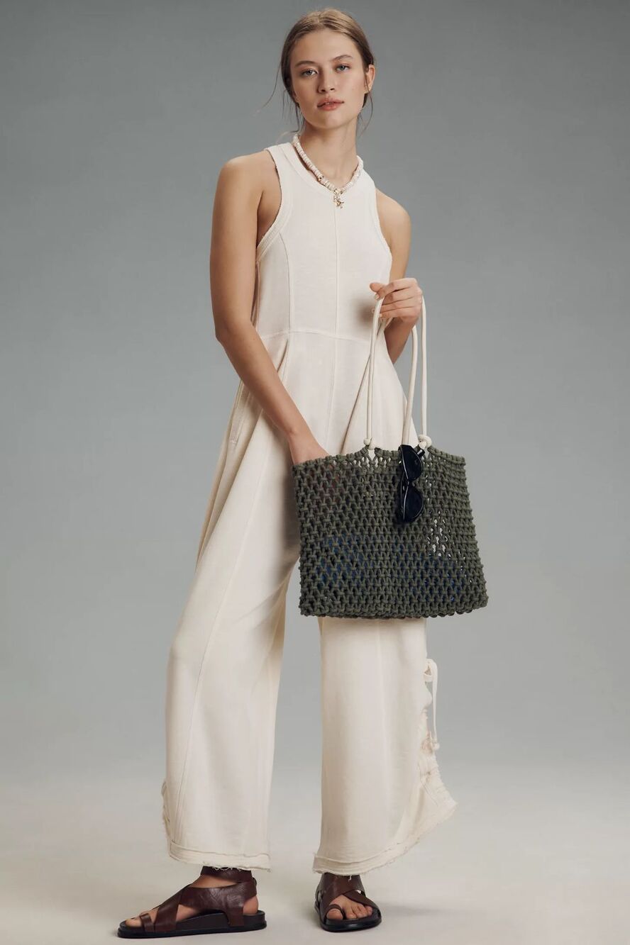 Anthropologie Daily Practice Seamed Wide-Leg Jumpsuit One-Piece Ivory XS